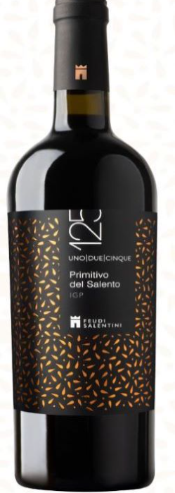 Wine : Feudi Salentini, 125 Uno Due Cinque Primitivo, del Salento (2499682) ()