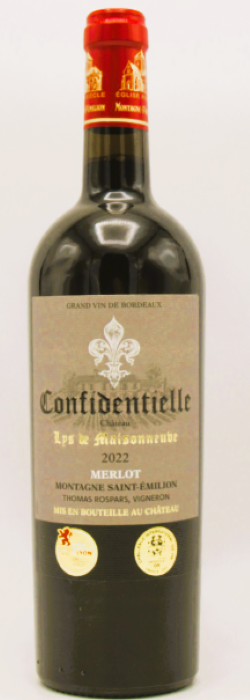 Wine : chateau Lys Maisonneuve Cuvee Confidentielle Montagne Saint Emilion Rouge (7432891)