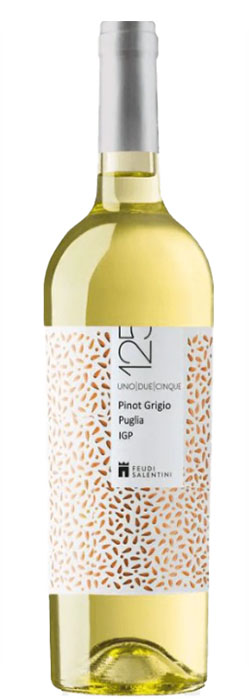 Wine : Feudi Salentini 125 Uno Due Cinque Pinot Grigio Di Puglia (2761563) (2022)